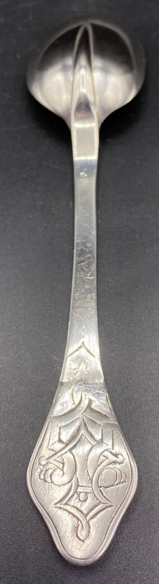 Cuillère De Table En Argent Massif XVème Française Modèle Queue De Rat