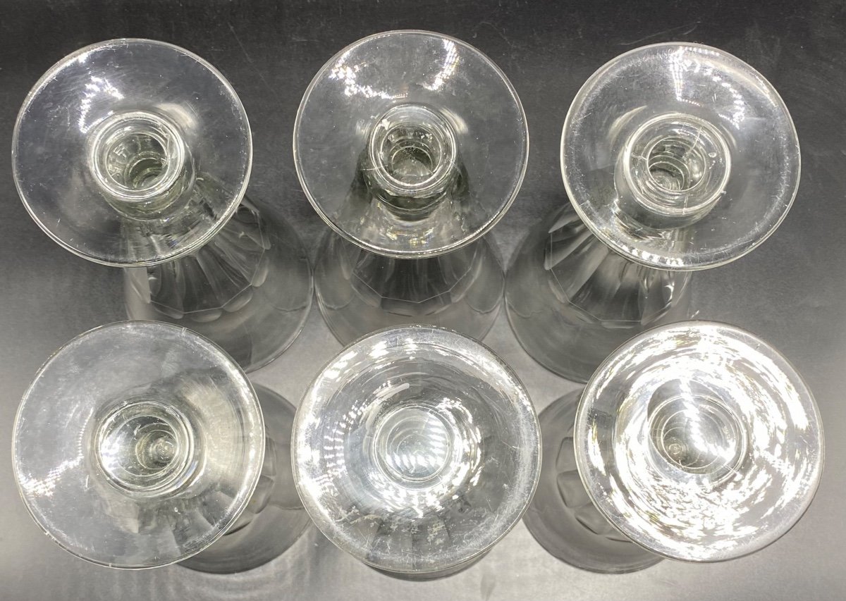 Suite De 6 Gros Verres à Absinthe En Verre Soufflé XIXème -photo-4