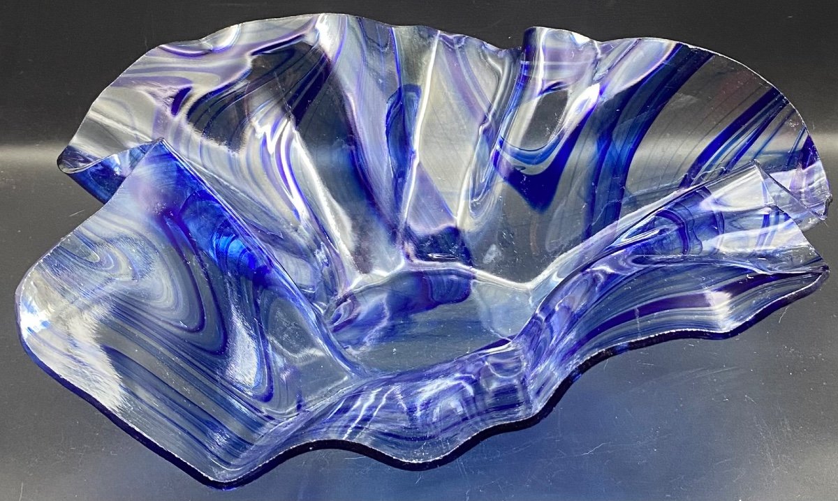 Corbeille En Verres Mélangés Murano Vers 1960