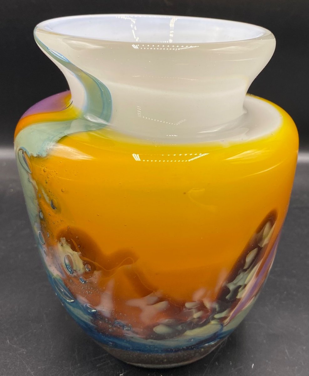 French Blown Multiple Layer Glass Vase Circa 1960/70-photo-2