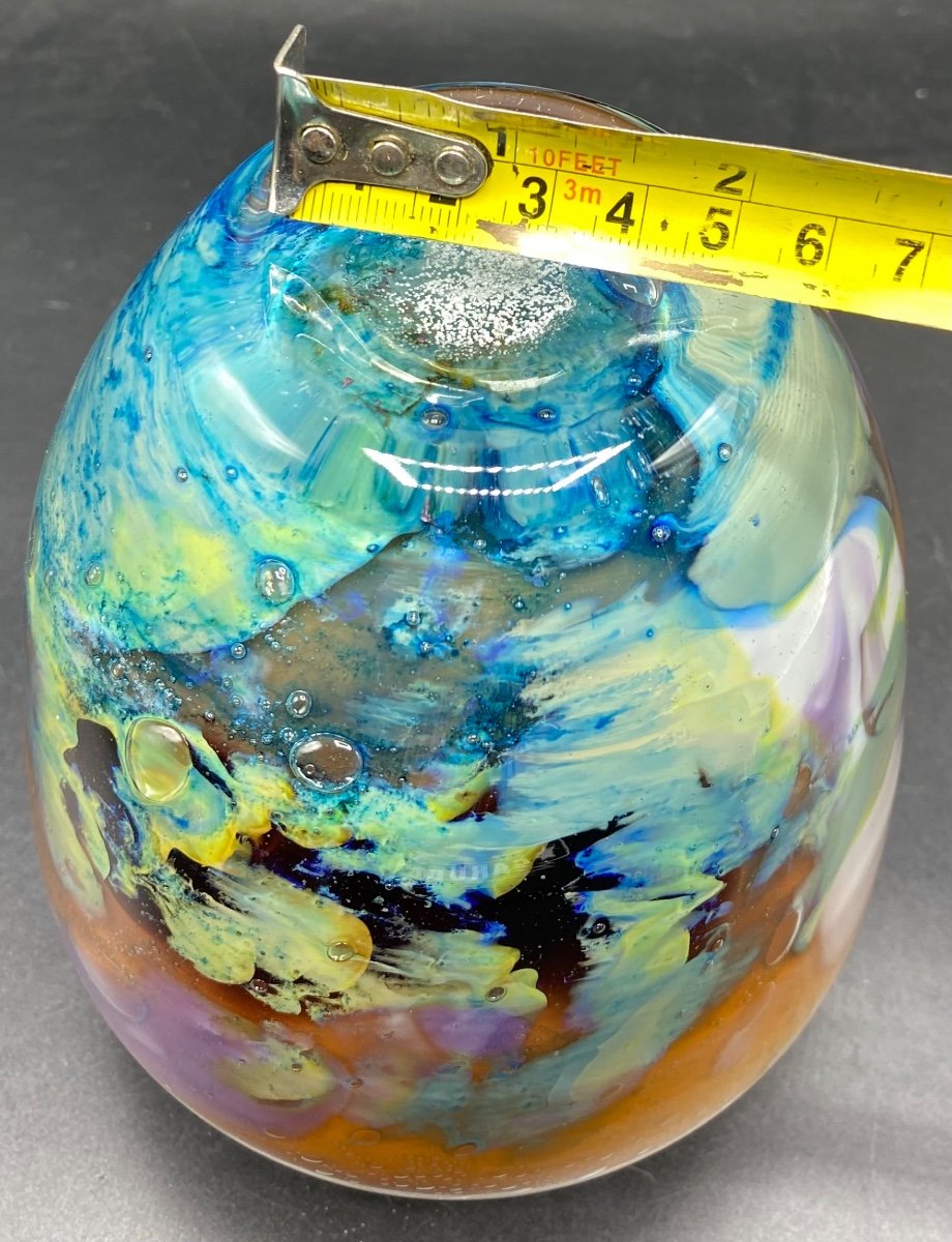 French Blown Multiple Layer Glass Vase Circa 1960/70-photo-7