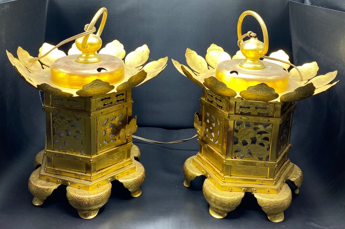 Pair Of Japanese Lanterns From The 1930s/40s-photo-2