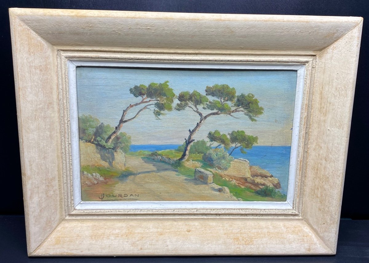 Petit Tableau Huile Sur Panneau Par Louis Jourdan Des Années 1930