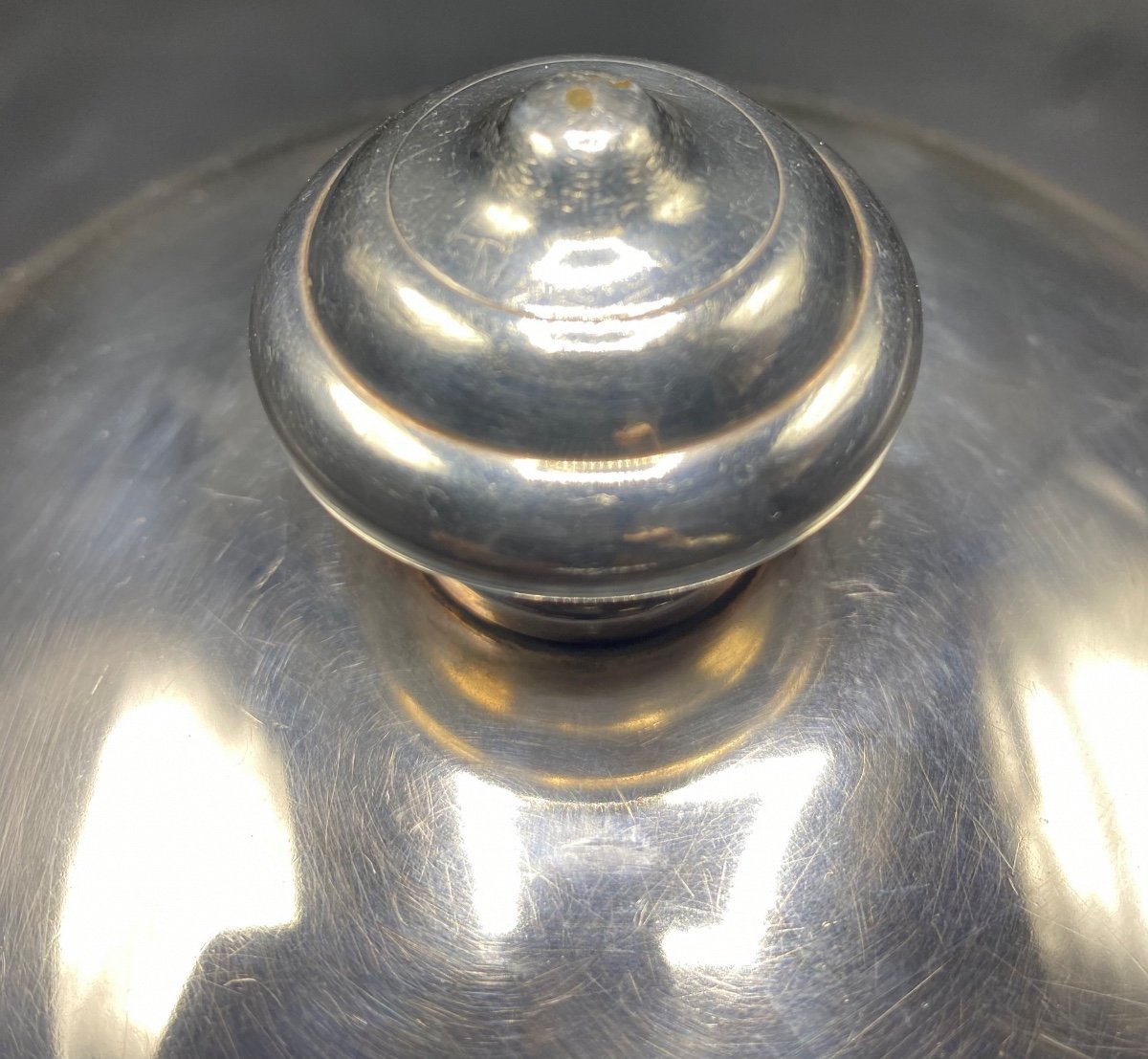 A Suite Of 6 Silver Metal Bells For Plates Or Dishes By Félix From The 1940s/50s-photo-4