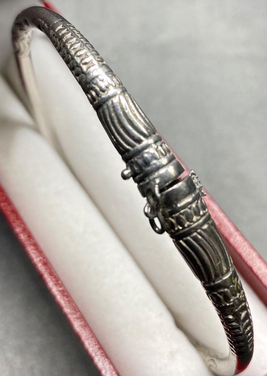 Opening Bracelet In French Sterling Silver Circa 1950/60-photo-2