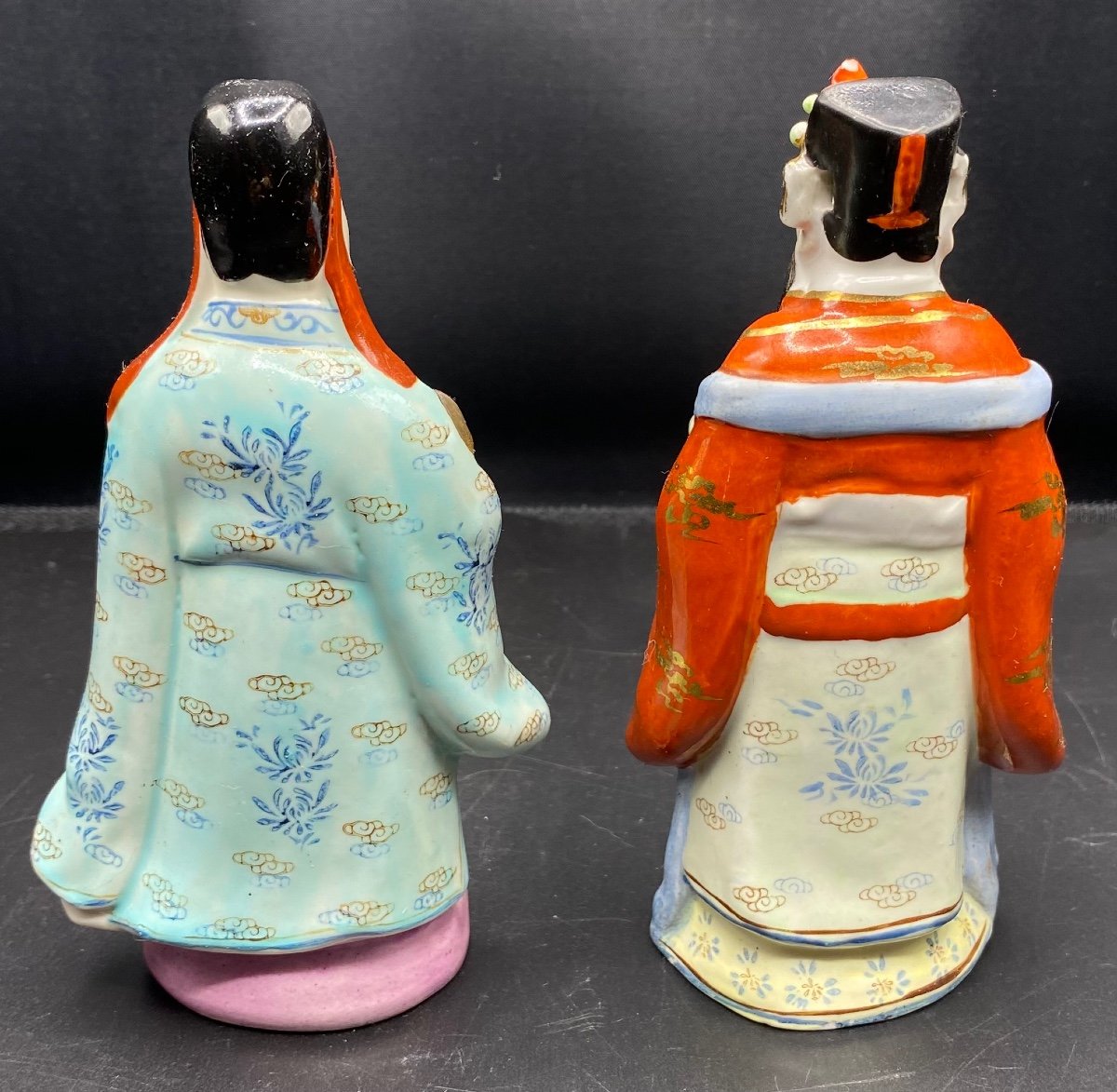 Two Magos Subjects In Japanese Painted Enameled Porcelain Circa 1940/50-photo-3