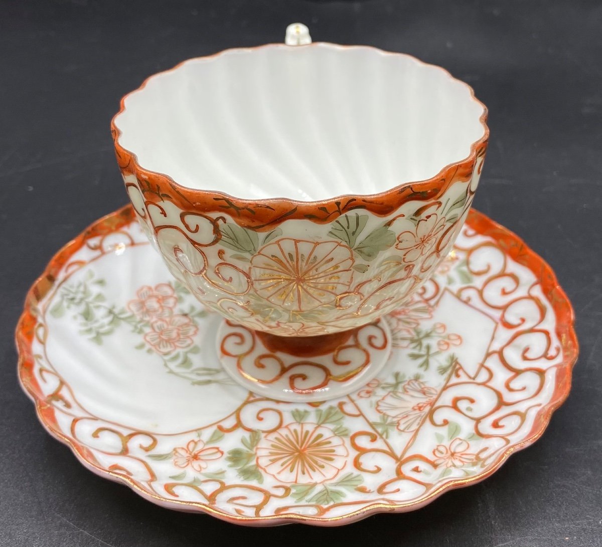 Tasse À Thé En Porcelaine «  Coquille D’œuf «  Japonaise Vers 1900-photo-2