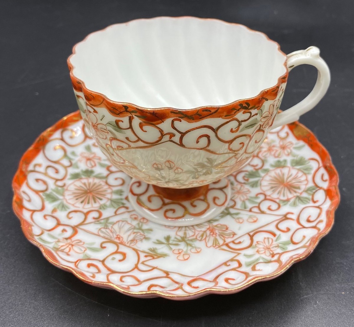 Tasse À Thé En Porcelaine «  Coquille D’œuf «  Japonaise Vers 1900-photo-3