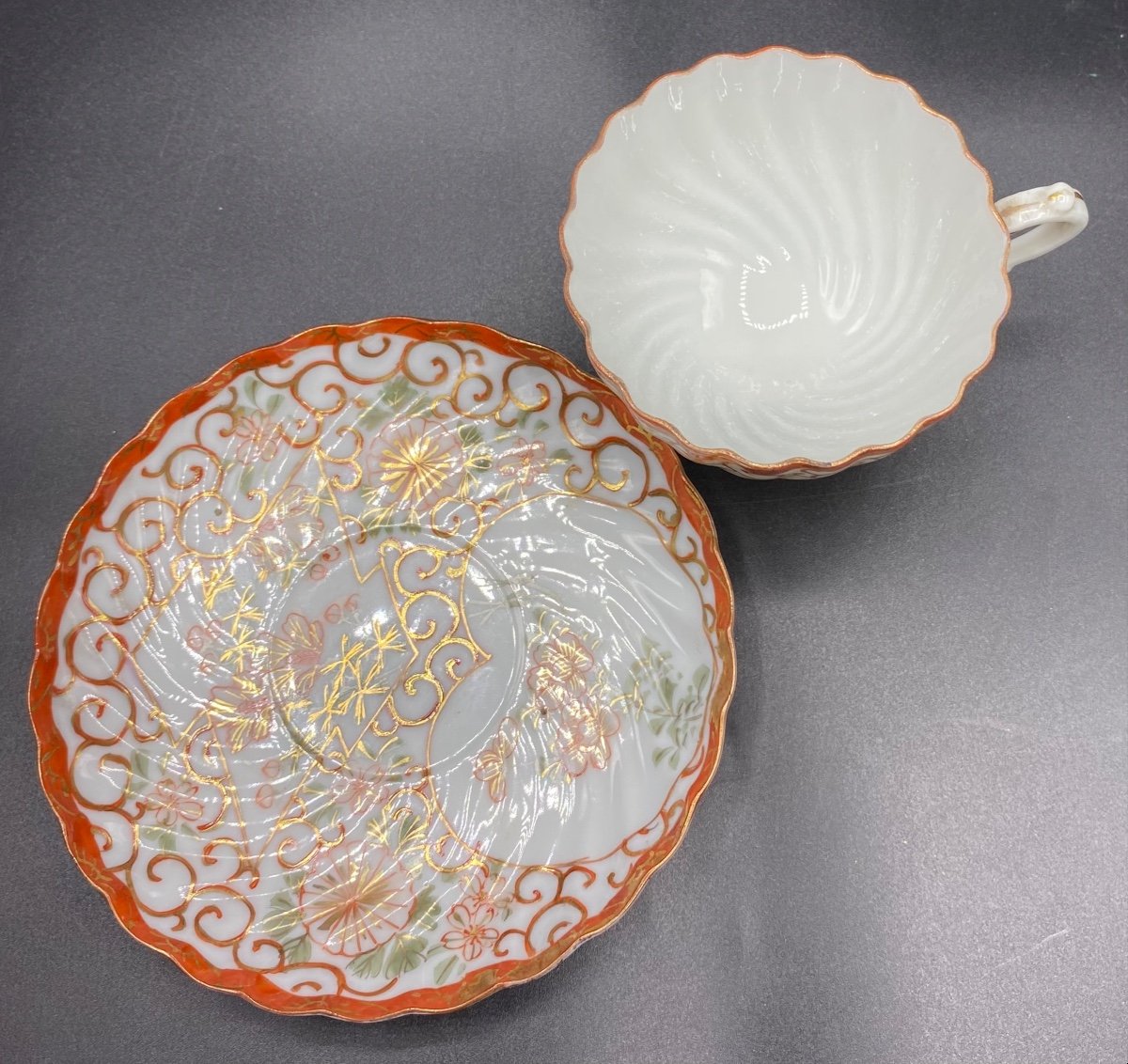 Tasse À Thé En Porcelaine «  Coquille D’œuf «  Japonaise Vers 1900-photo-3