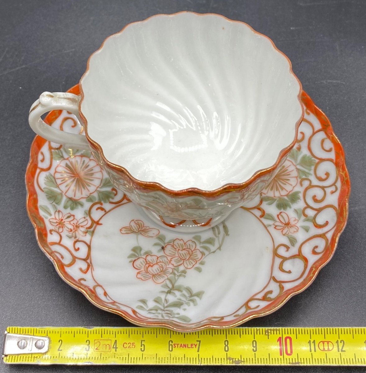 Tasse À Thé En Porcelaine «  Coquille D’œuf «  Japonaise Vers 1900-photo-5