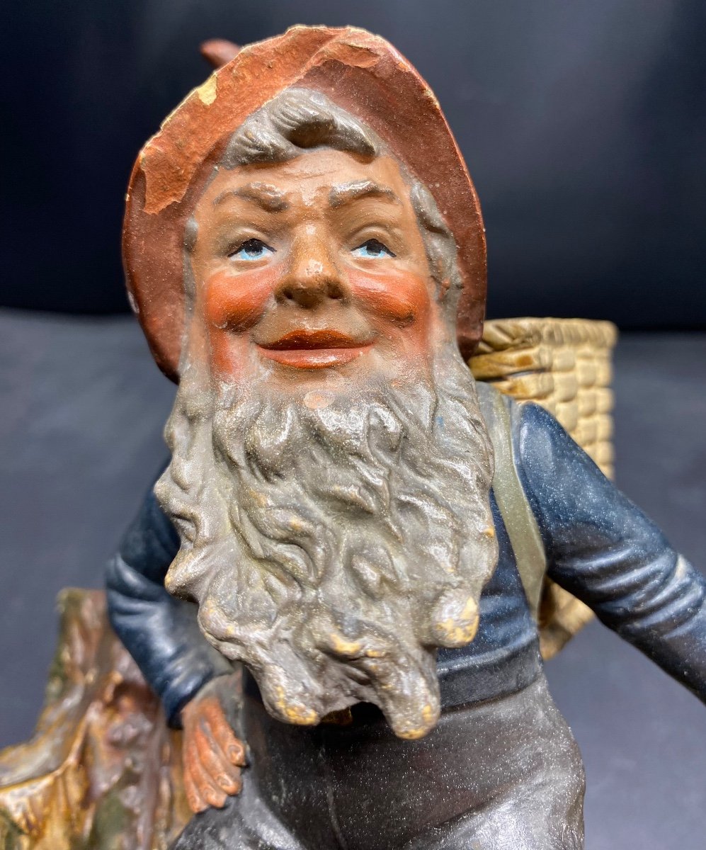 Smoker's Painted Glazed Terracotta, 1900s -photo-4