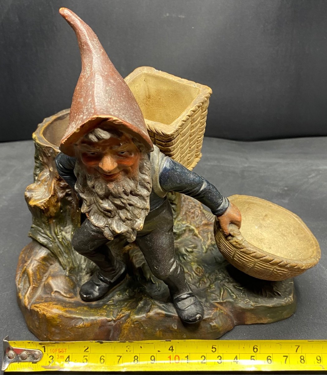 Smoker's Painted Glazed Terracotta, 1900s -photo-6