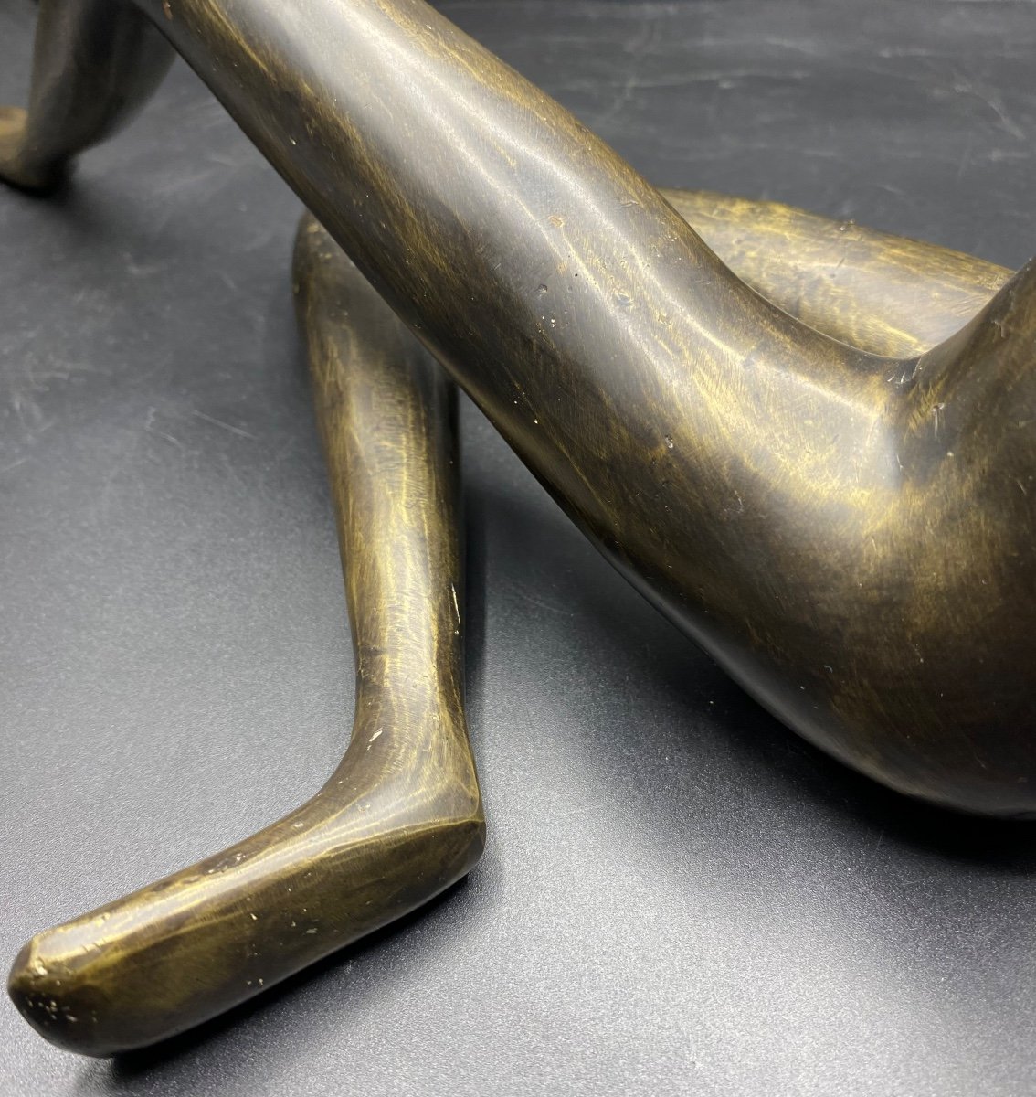 Female Nude Subject In Patinated Bronze Circa 1970/80-photo-2