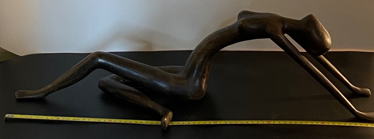 Female Nude Subject In Patinated Bronze Circa 1970/80-photo-7