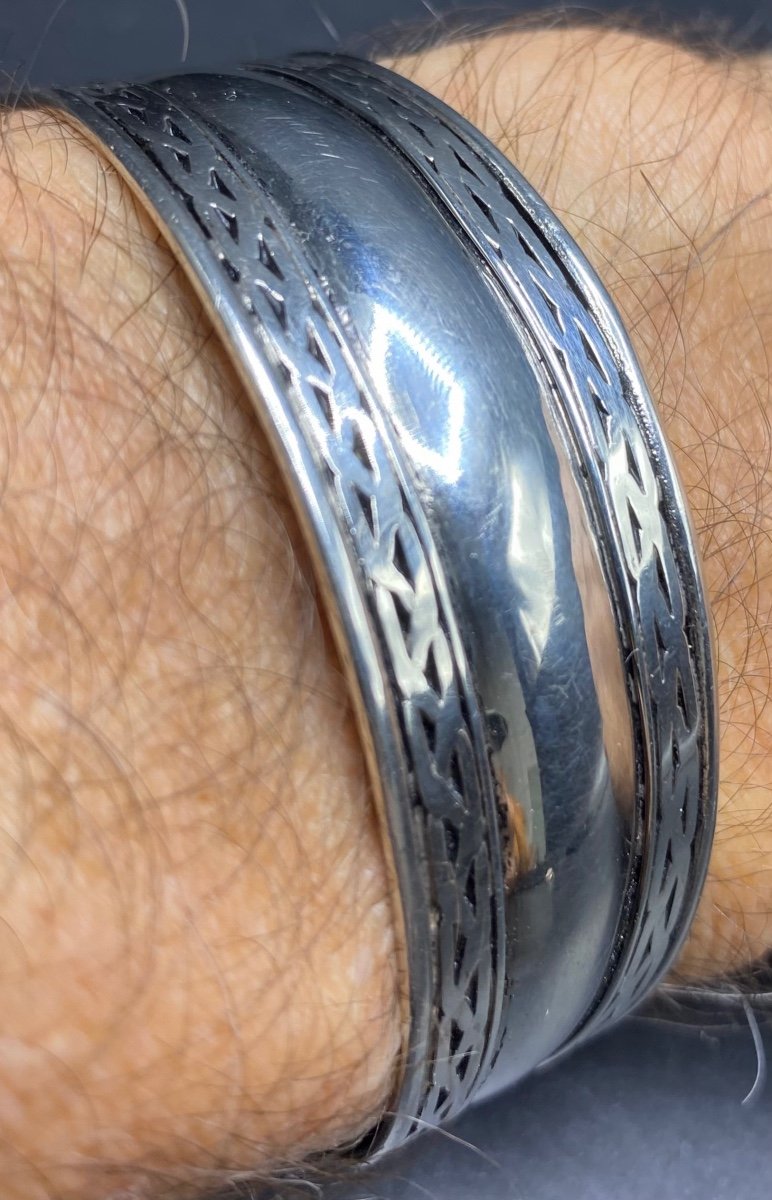 3/4 Bangle Bracelet In European Sterling Silver From The 1980s