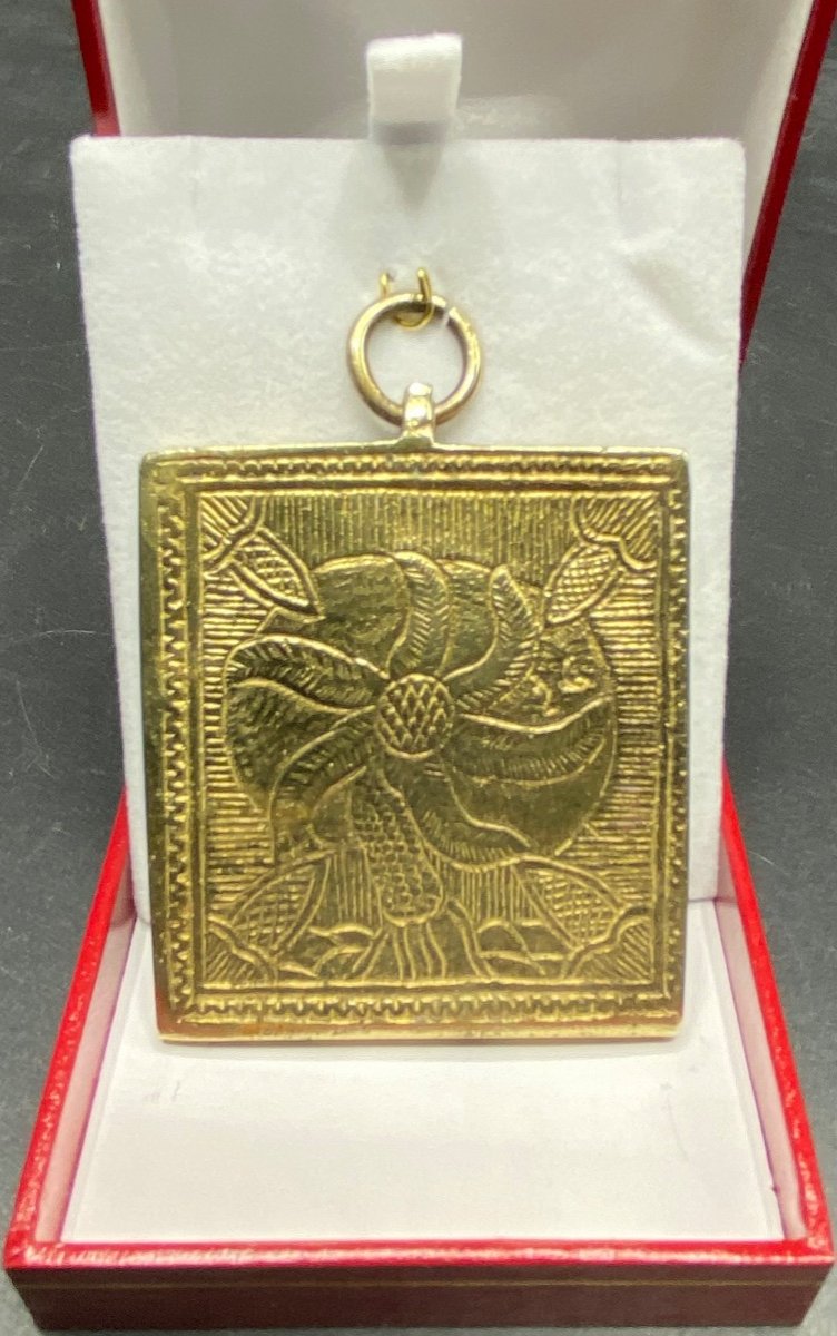 Pendentif En Bronze émaillé Russe Vers 1900-photo-4