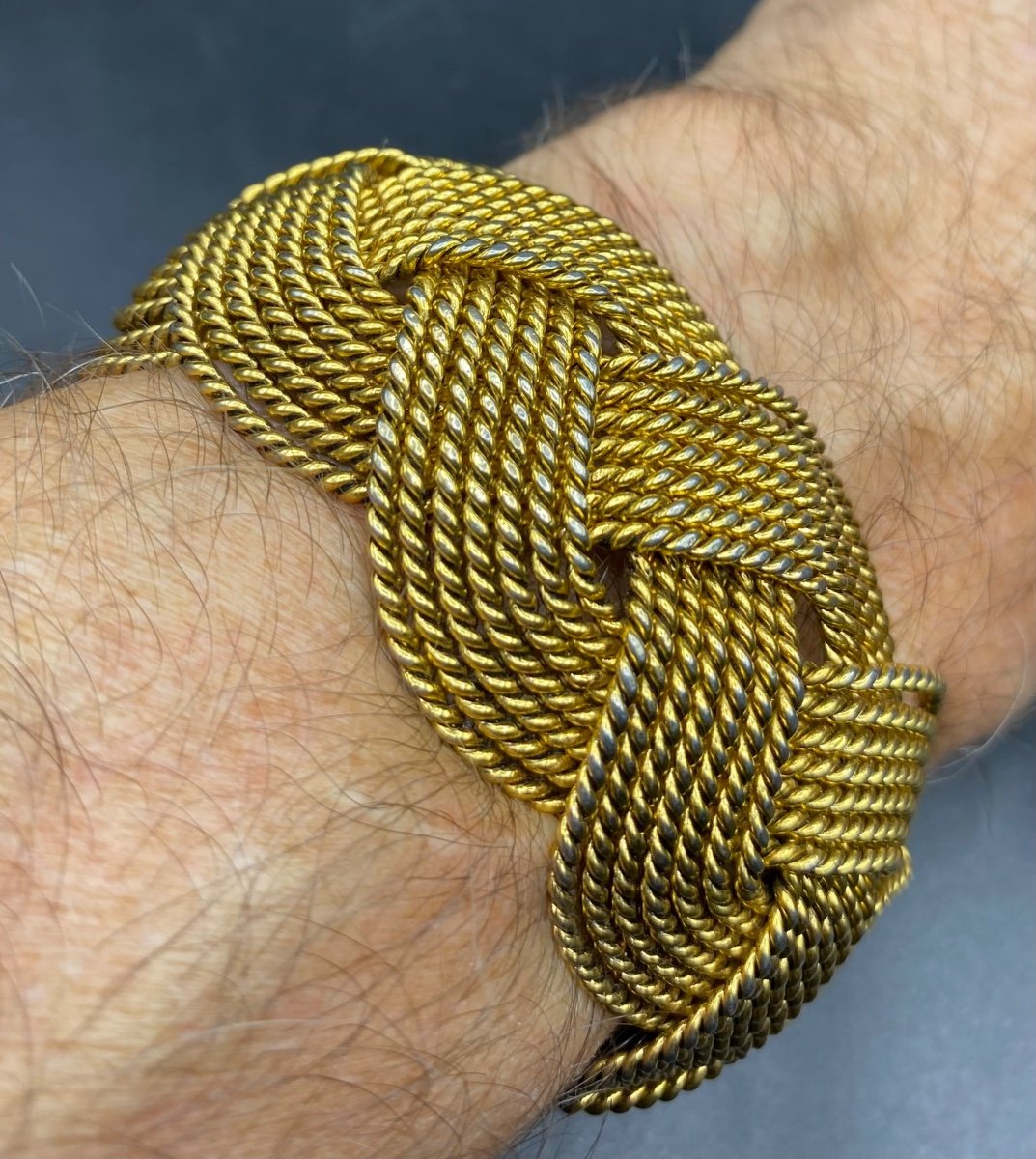 Bracelet En Métal Doré, Européen Des Années 1960/70-photo-2