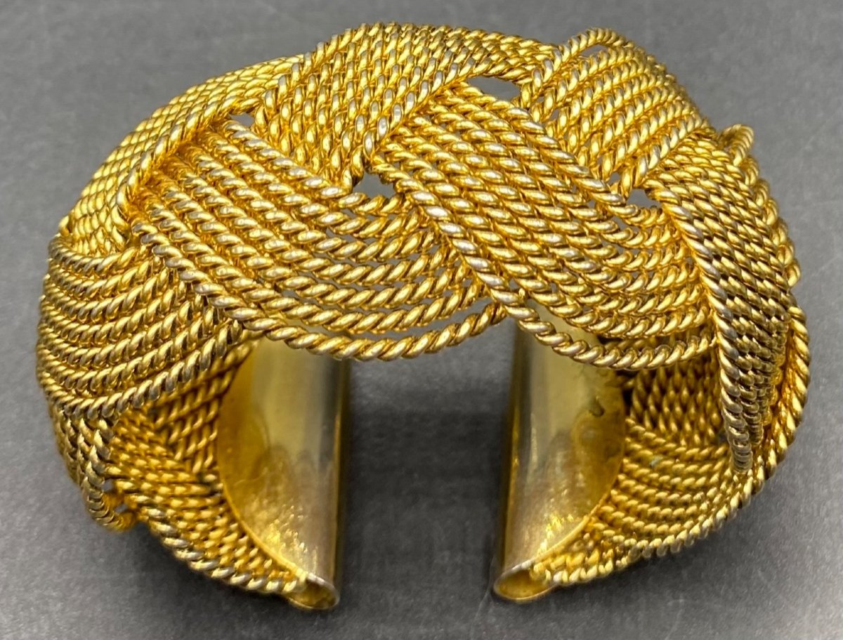 Bracelet En Métal Doré, Européen Des Années 1960/70-photo-1