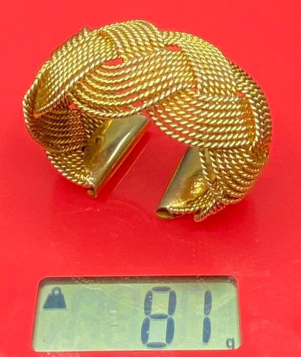 Bracelet En Métal Doré, Européen Des Années 1960/70-photo-8