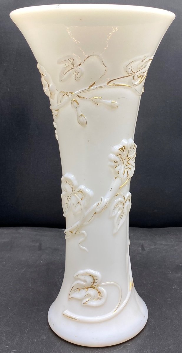 Opaline Crystal Vase Molded By Saint Louis Circa 1870/80