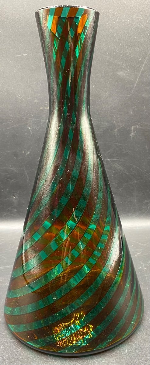 Vase Soliflore En Verre Multiple Couches Viart Murano Des Années 1960/70-photo-3