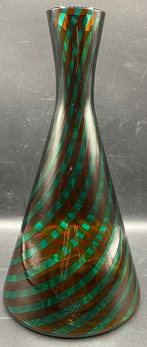 Vase Soliflore En Verre Multiple Couches Viart Murano Des Années 1960/70