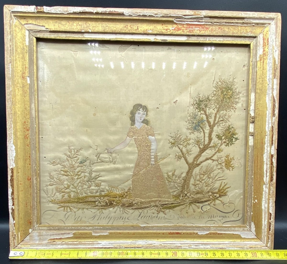 Embroidery And Drawing On Silk From The Late 18th Century By Philippine Lanran…-photo-7