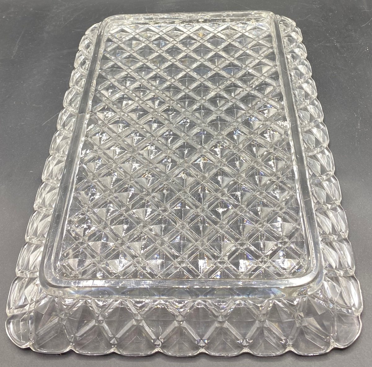 Tray In Molded Blown Crystal From The 1900s By Saint Louis-photo-4