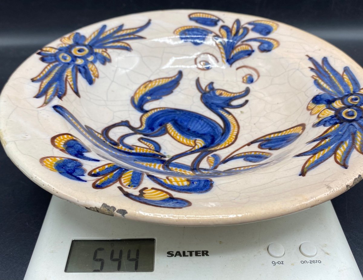 A Small Hollow Dish In Cracked And Painted Glazed Earthenware, Talavera Spaine Middle 17 Th-photo-6