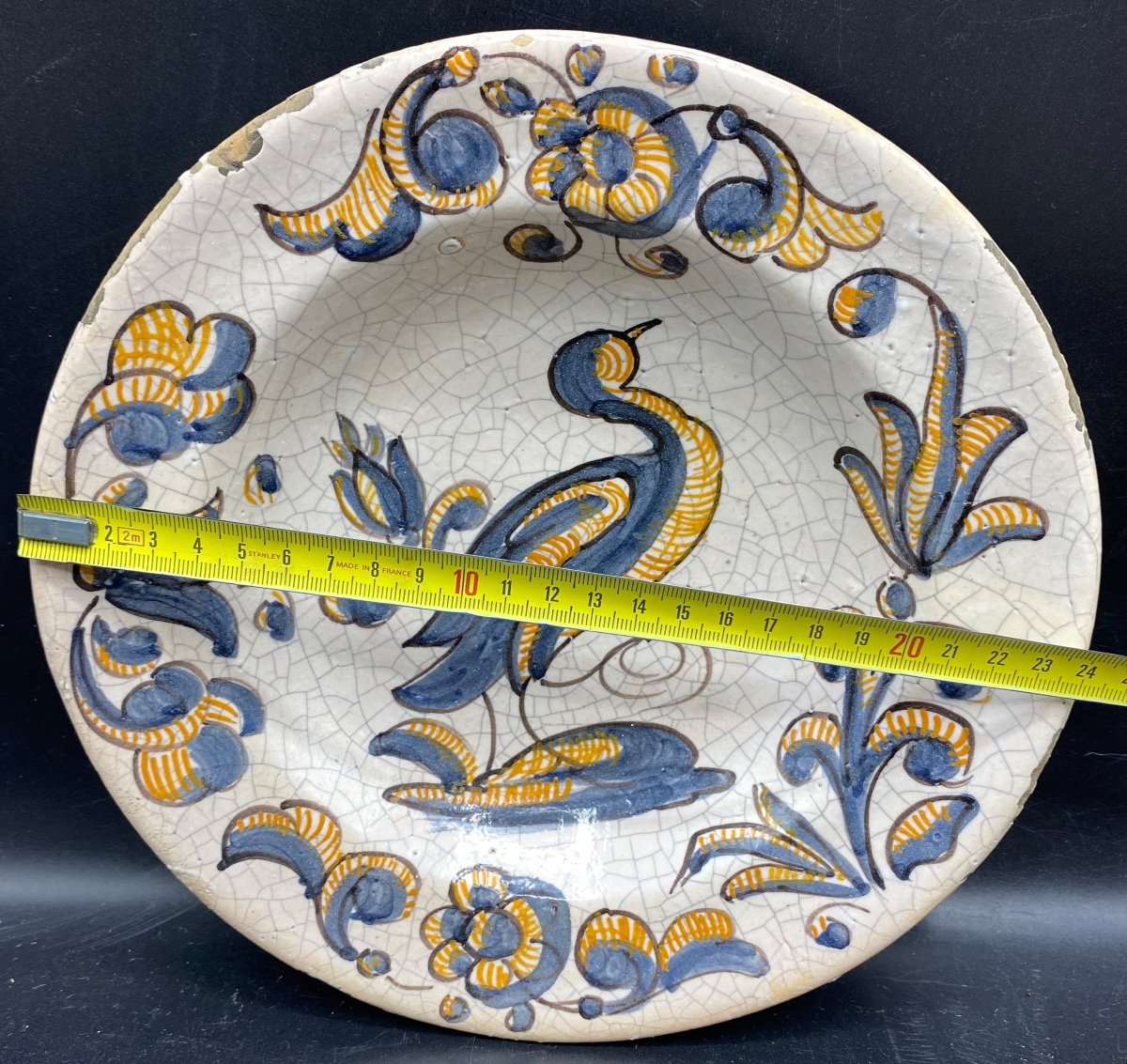 A Small Hollow Dish In Cracked And Painted Glazed Earthenware, Late Spaine Talavera Middle 17th-photo-5