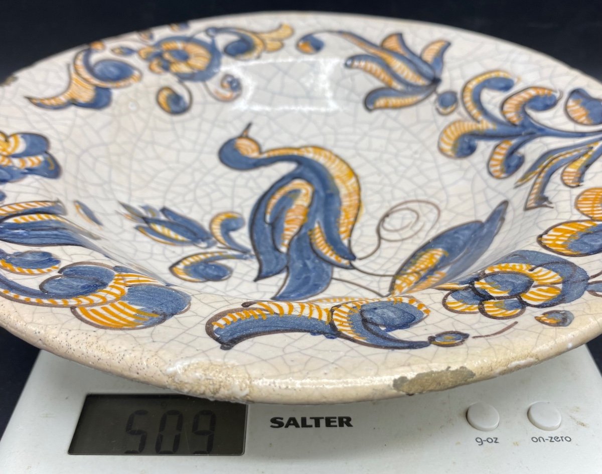 A Small Hollow Dish In Cracked And Painted Glazed Earthenware, Late Spaine Talavera Middle 17th-photo-7