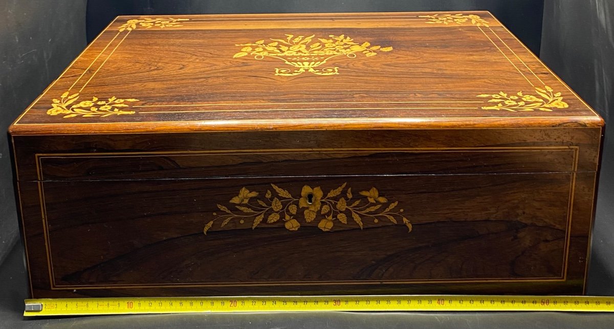 Large 19th French Marquetry Box -photo-4