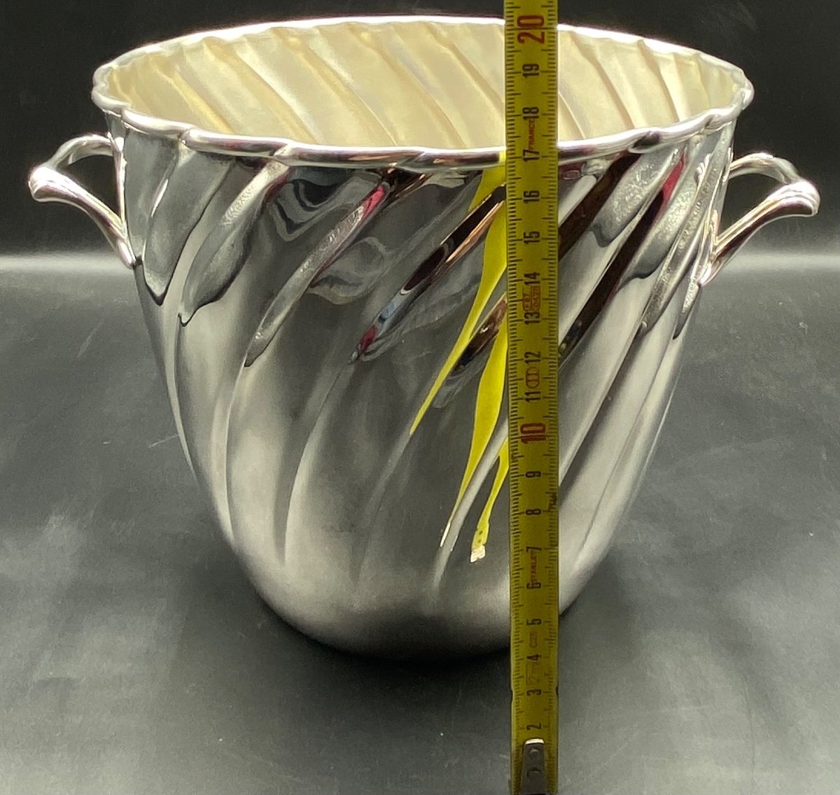 Champagne Bucket In Sterling Silver From The 1960s/70s From Dolci Italie…-photo-3