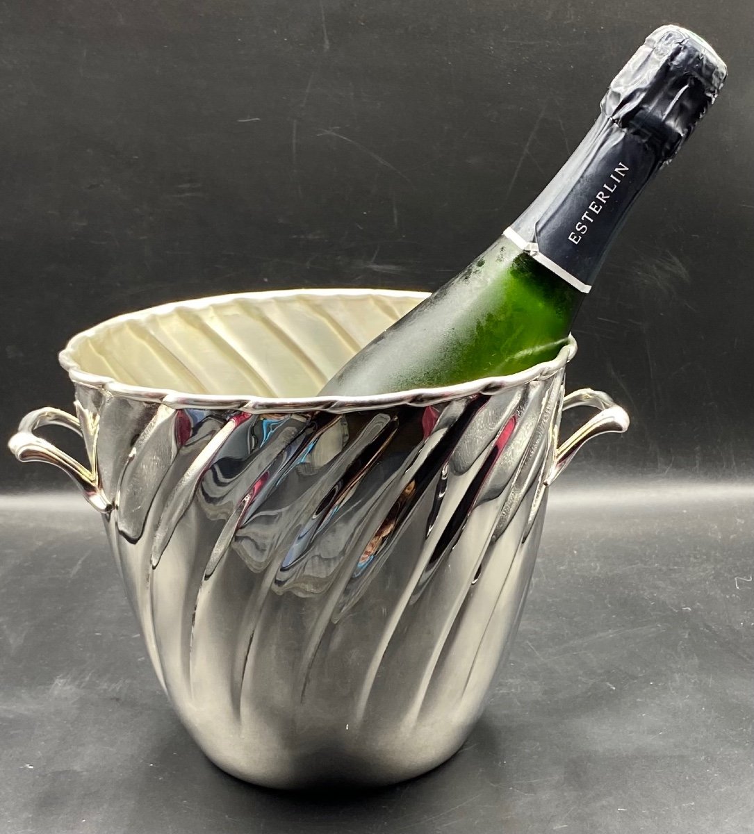 Champagne Bucket In Sterling Silver From The 1960s/70s From Dolci Italie…-photo-7