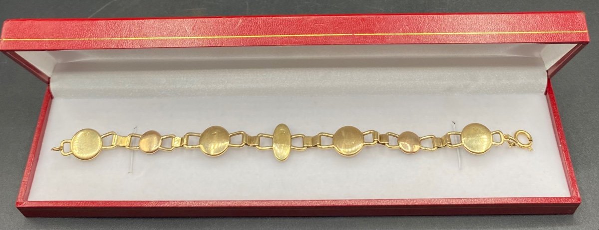 Bracelet In 14 Carat Gold Garnets And American Quartz From The 1930s/40s-photo-2