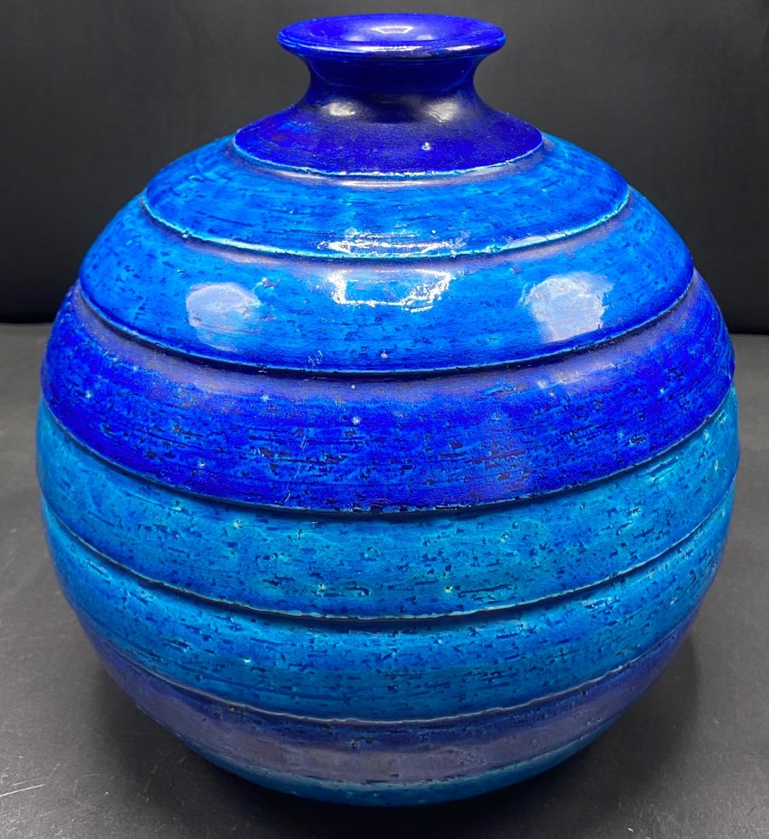 Glazed Terracotta Ball Vase By Aldo Longi From The 1930s-photo-2