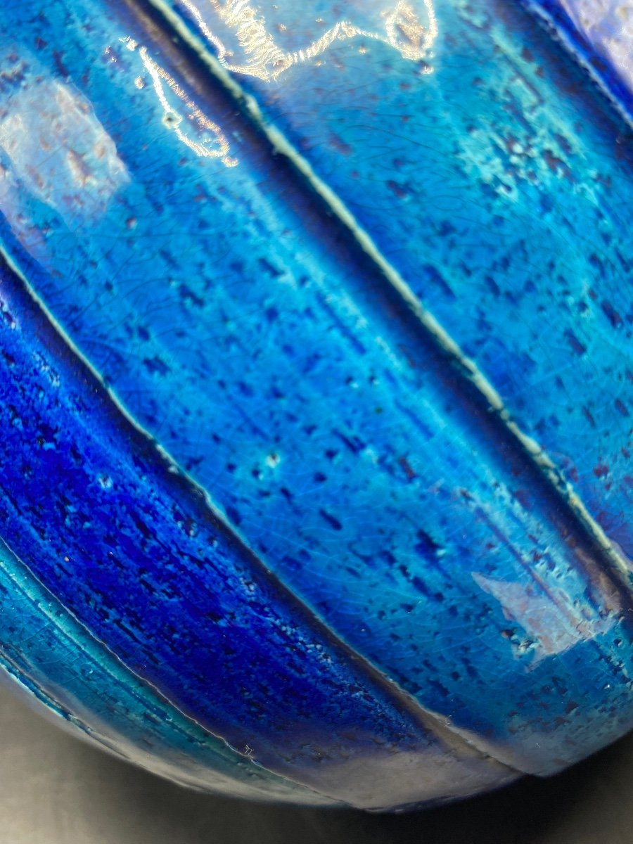 Glazed Terracotta Ball Vase By Aldo Longi From The 1930s-photo-1