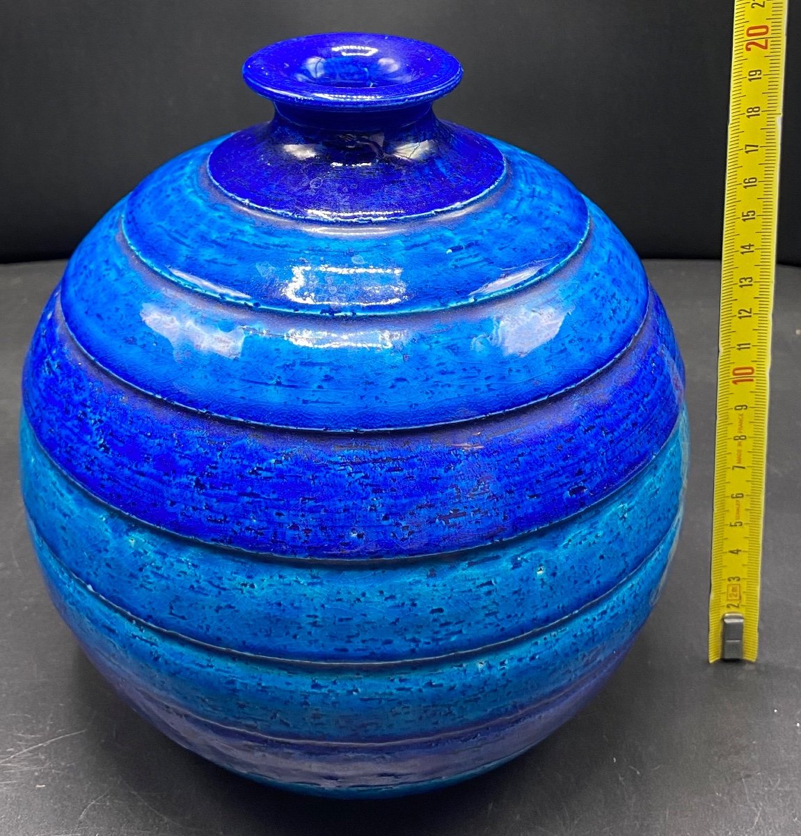 Glazed Terracotta Ball Vase By Aldo Longi From The 1930s-photo-7