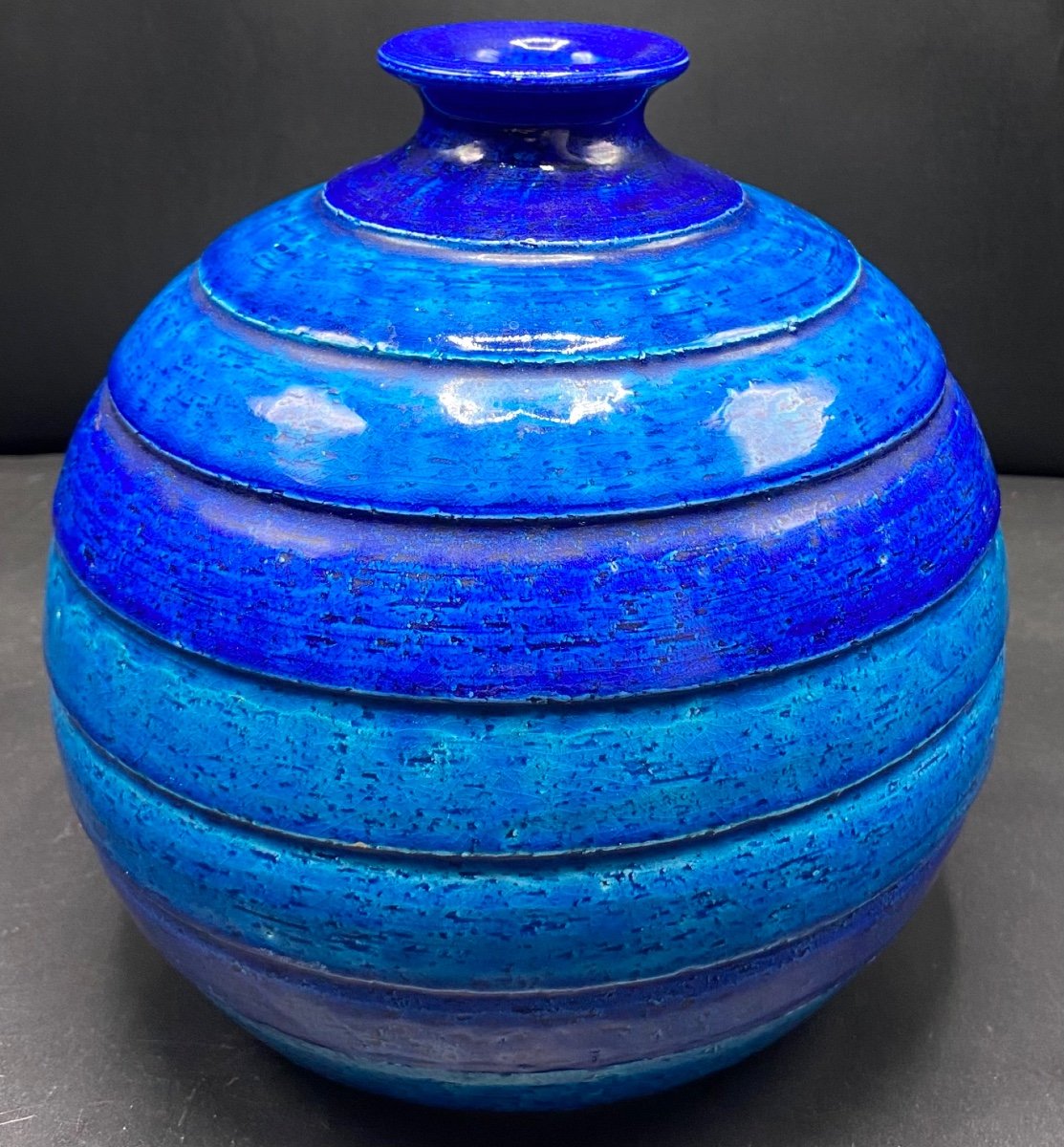 Vase Boule En Terre Cuite émaillée Par Aldo Longi Des Années 1930