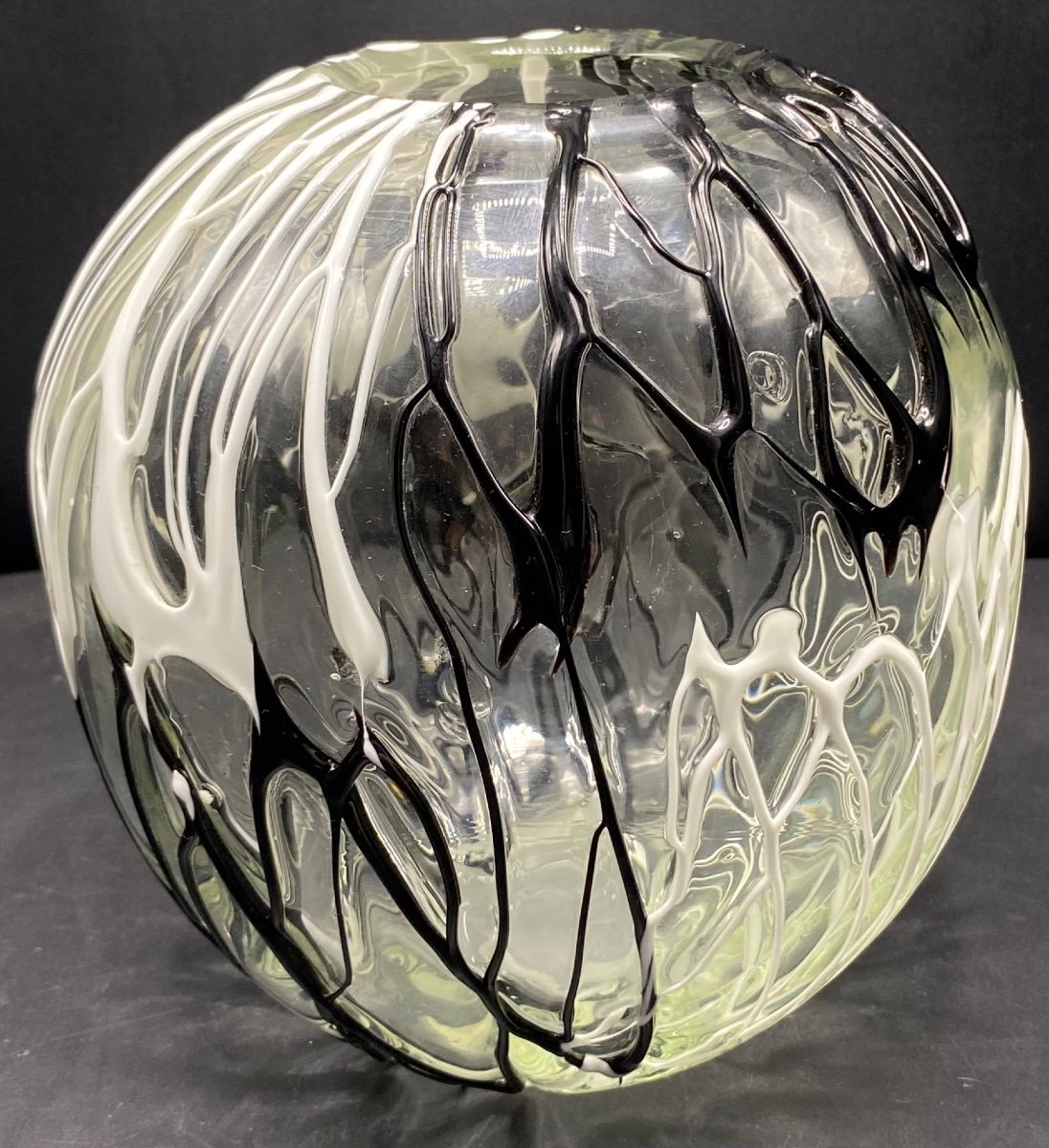 Murano Vase In Crystal And Applications Circa 1950/60-photo-2