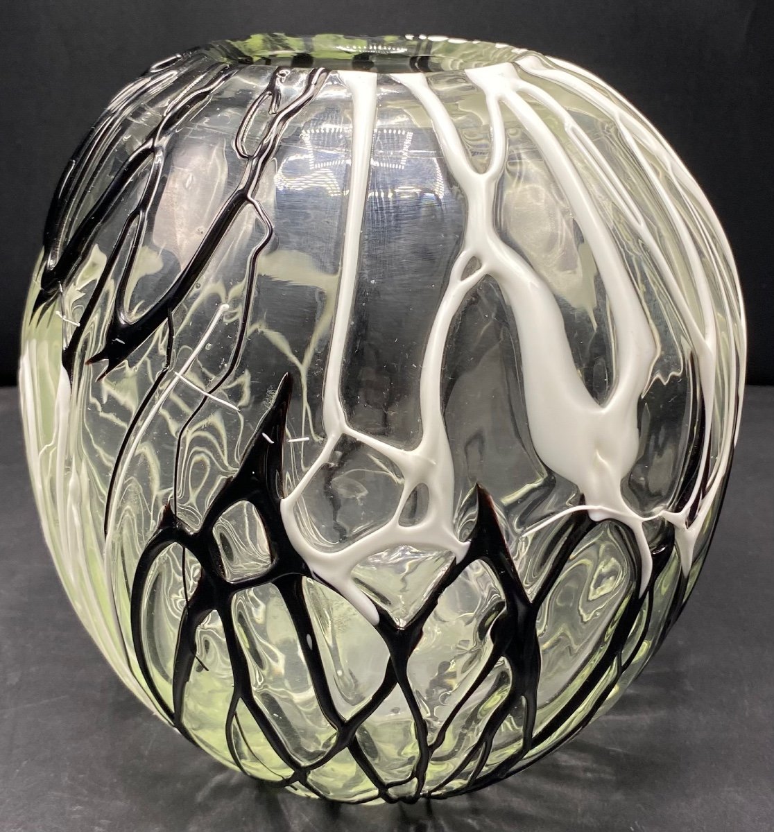 Murano Vase In Crystal And Applications Circa 1950/60-photo-4