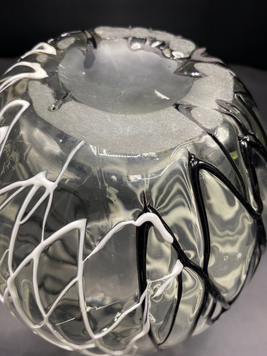 Murano Vase In Crystal And Applications Circa 1950/60-photo-4