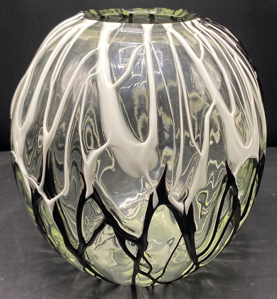 Murano Vase In Crystal And Applications Circa 1950/60