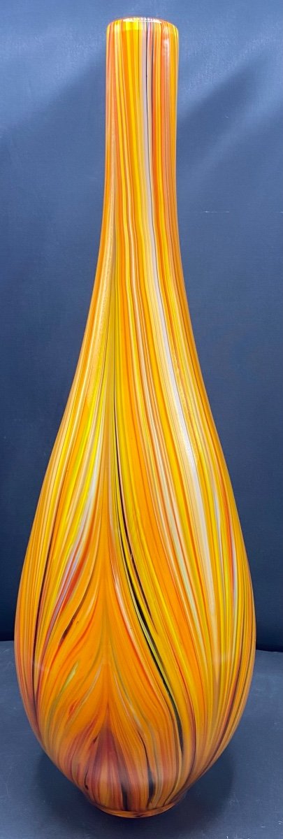 Large Missoni Murano Multi-layer Glass Soliflore Vase From The 1970s/80s-photo-3