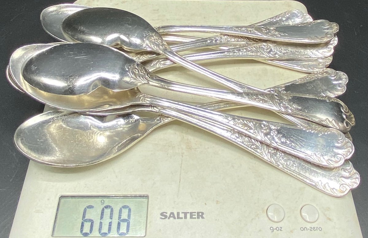 A Set Of 9 French Silver Plated Individual Sauce Spoons From The 1950s-photo-4