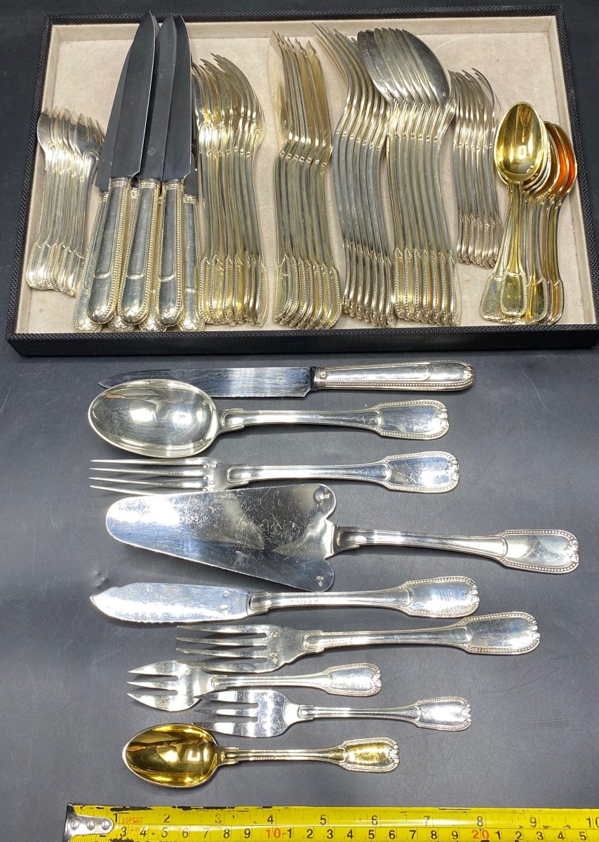 Solid Silver Cutlery Set For 8 People From Christofle From The 1970s/80s-photo-5