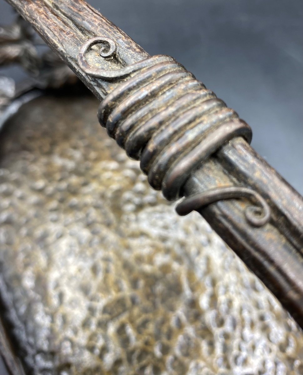 Fruit Bowl Or Other In Wrought Iron Hammered Patinated From The 1925s French -photo-1