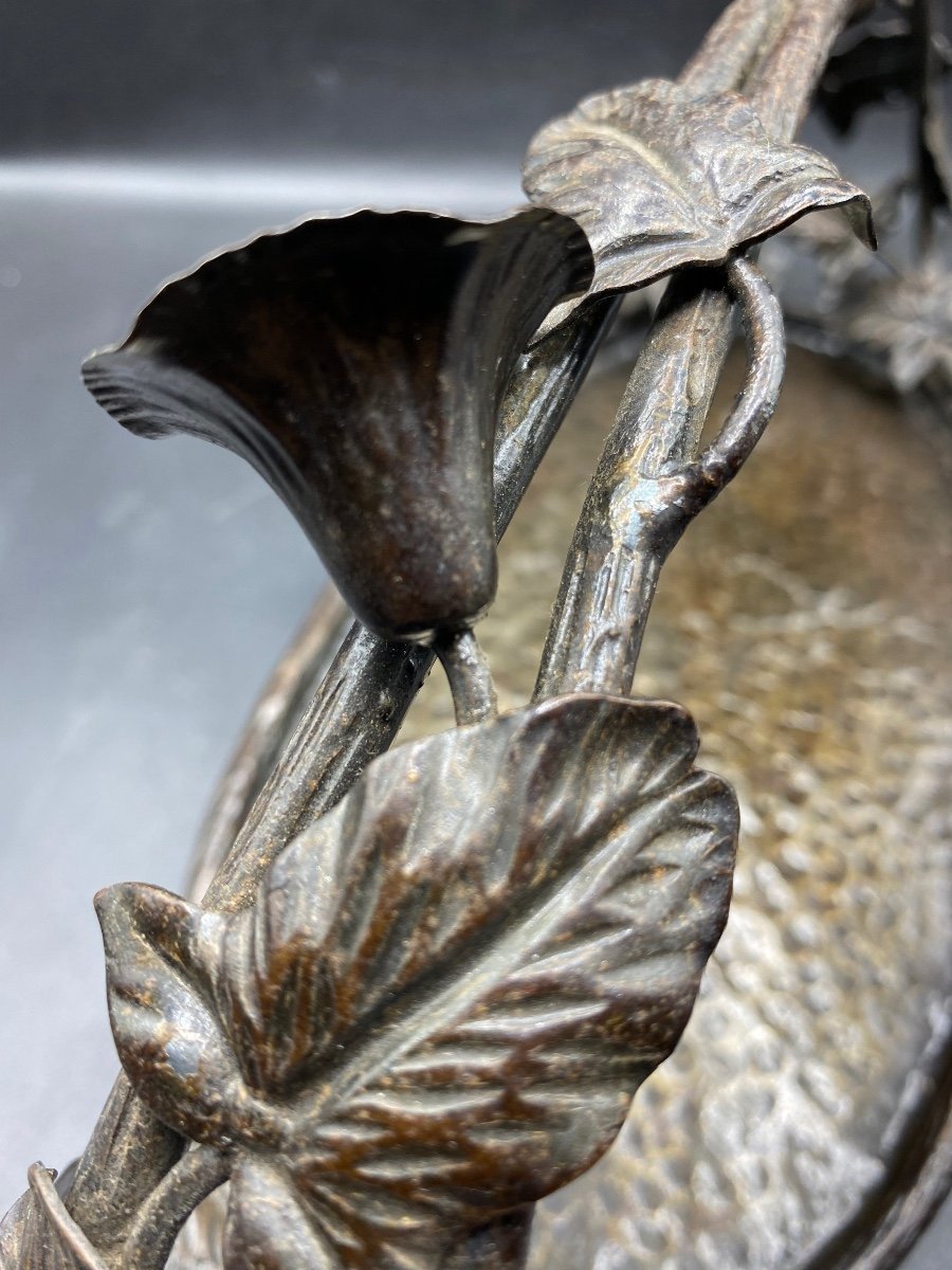 Fruit Bowl Or Other In Wrought Iron Hammered Patinated From The 1925s French -photo-2