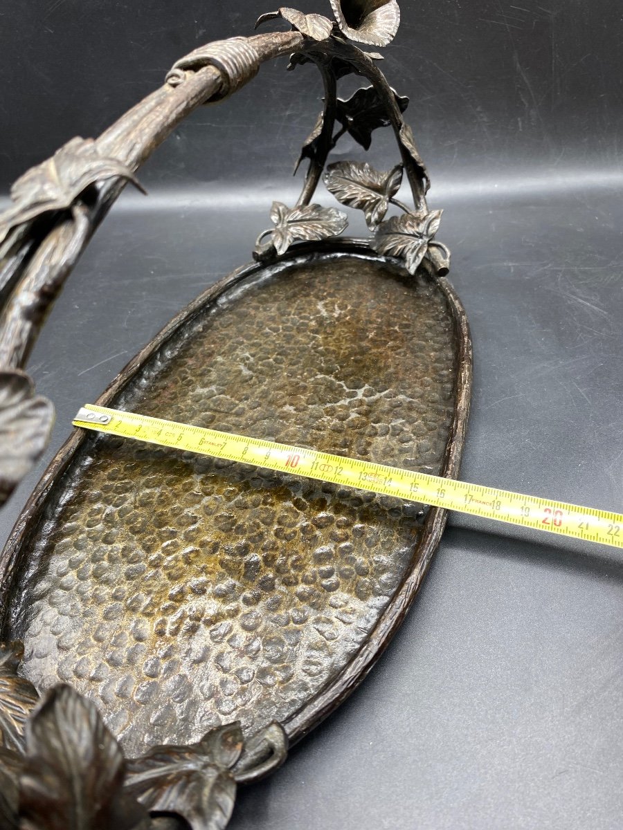 Fruit Bowl Or Other In Wrought Iron Hammered Patinated From The 1925s French -photo-6