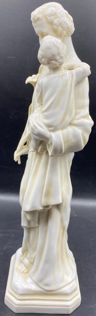 Sujet Religieux Saint Joseph Et L’enfant Porcelaine De Saxe Vers 1930-photo-2